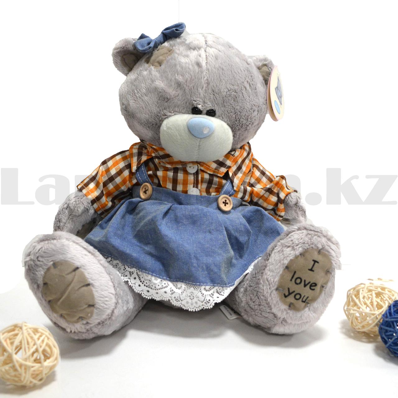 Мягкая игрушка "Мишка Тедди" в сарафане плюшевая 26 см - фото 1 - id-p97513683