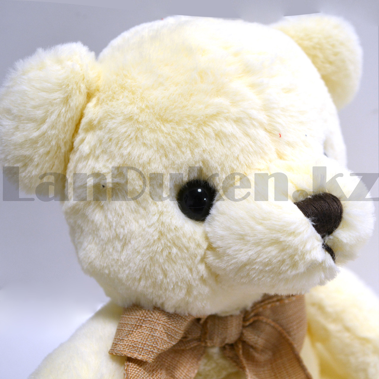Мягкая игрушка медвежонок с бантом плюшевая 25 см бежевая - фото 8 - id-p97526084