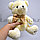 Мягкая игрушка медвежонок с бантом плюшевая 25 см бежевая, фото 10