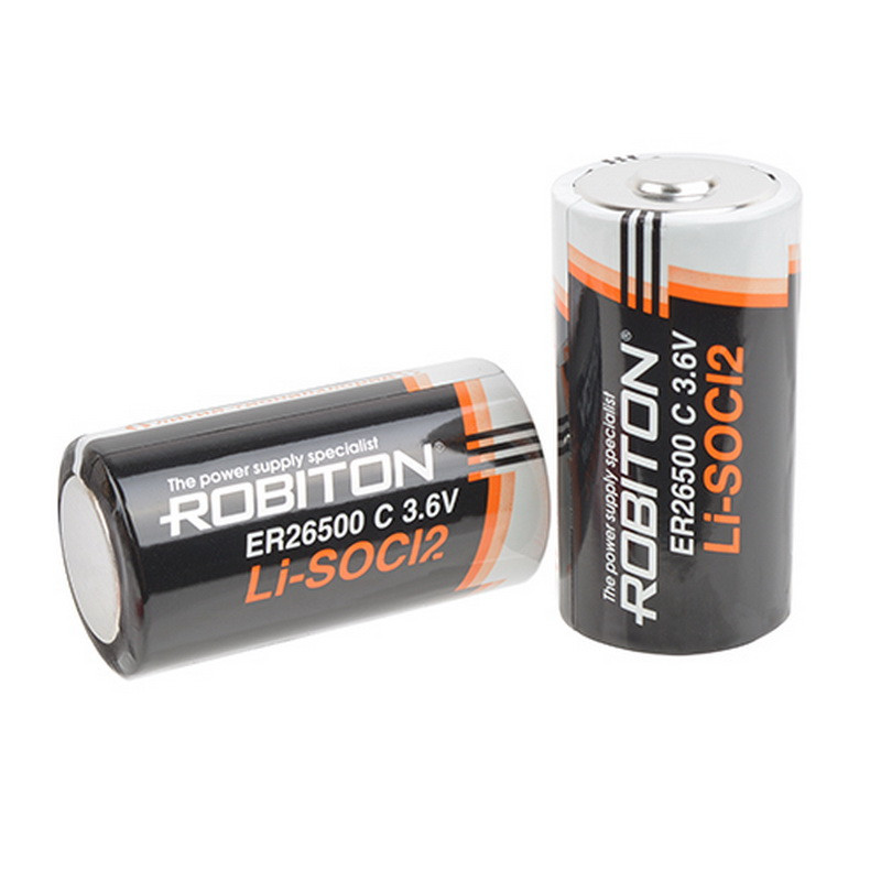 Батарейка литий-тионилхлоридная ER26500 Robiton 3,6 В номинальная емкость 9000 мАч, плёнка, цена за 1 шт.