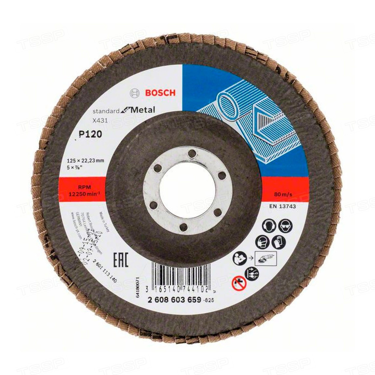 Лепестковый шлифкруг Bosch 125мм К120 S.f.Metal 2608603659
