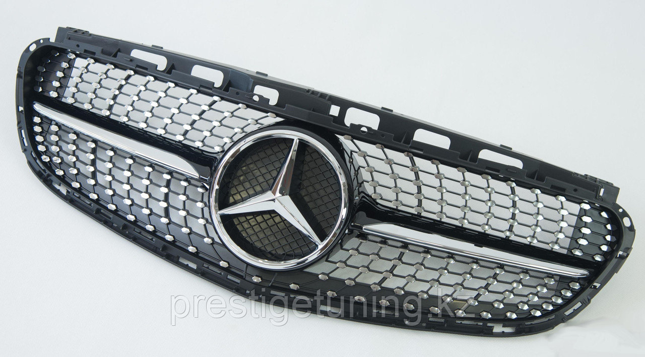 Решетка радиатора на E-Class W212 2013-16 стиль AMG Diamond (Черный глянец) - фото 2 - id-p97535273