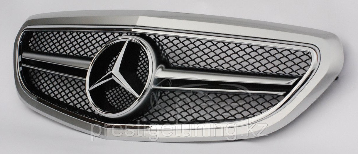 Решетка радиатора на E-Class W212 2013-16 в стиле AMG (Серебро и хром) - фото 3 - id-p97538097