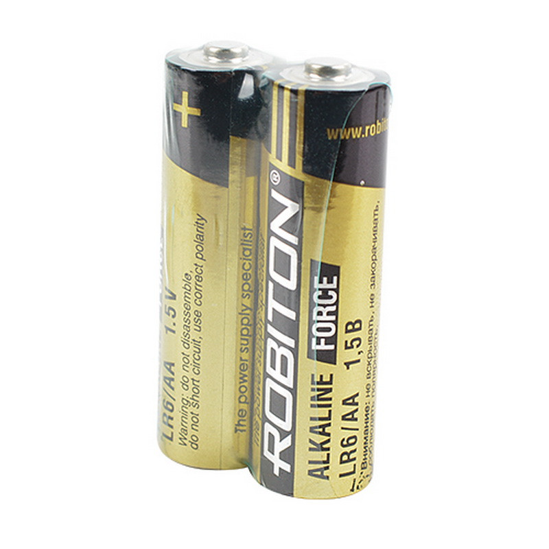 Батарейка алкалиновая Robiton Force, AА, LR6-SR2, 1.5В, плёнка, цена за 1 шт.