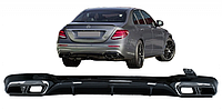 Диффузор на задний бампер на E-Class W213 2013-16 стиль E63 AMG (Черный)