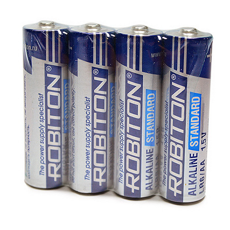 Батарейка алкалиновая Robiton STANDARD, AА, LR6-SR4, 1.5В, плёнка, цена за 1 шт.
