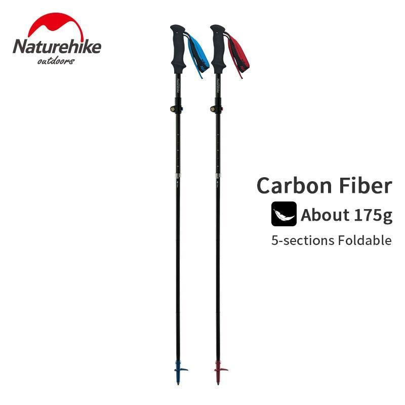 Трекинговые палки Naturehike Carbon ST08 NH18D020-Z (темляк и застежки - красные)