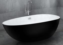Акриловая ванна ABBER AB9211B 170x85 овальная, белый/черный цвет