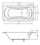 Ванна акриловая Besco Aria Prosafe WAA-150-PS, 150 х 70 см, фото 2