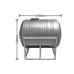 Ёмкость 1 м.куб. горизонтальная D 970 mm из н\ ж AISI 304