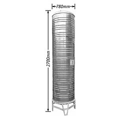 Ёмкость 1 м.куб. двойная вертикальная D 680 mm из н\ ж AISI 304