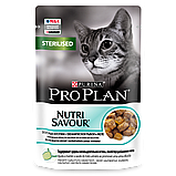 Pro Plan NutriSavour Sterilised, для стерилизованных для кошек с океанической рыбой в желе, уп.26*85гр., фото 4