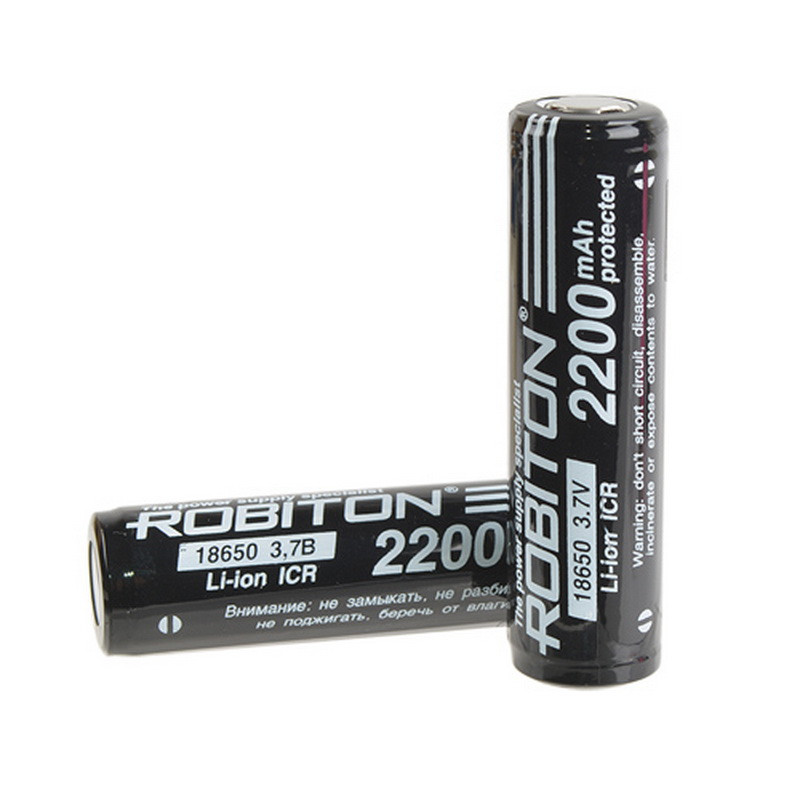 Аккумулятор Rabiton литий-ионная LIR18650 3.6В, Li-ion, 2200maH, сзащитой, плёнка, цена за 1 шт.