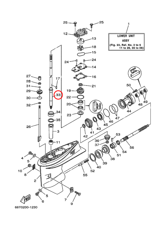 Yamaha Y 40 вертикальный вал 66T455010100 - фото 2 - id-p61486333