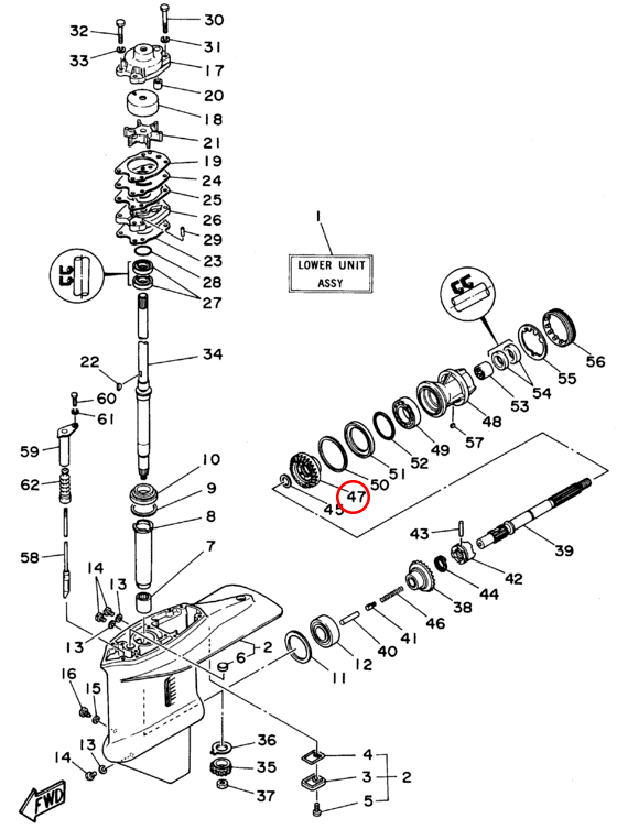 Шестерня задняя Yamaha Y 40 Q 679455710000
