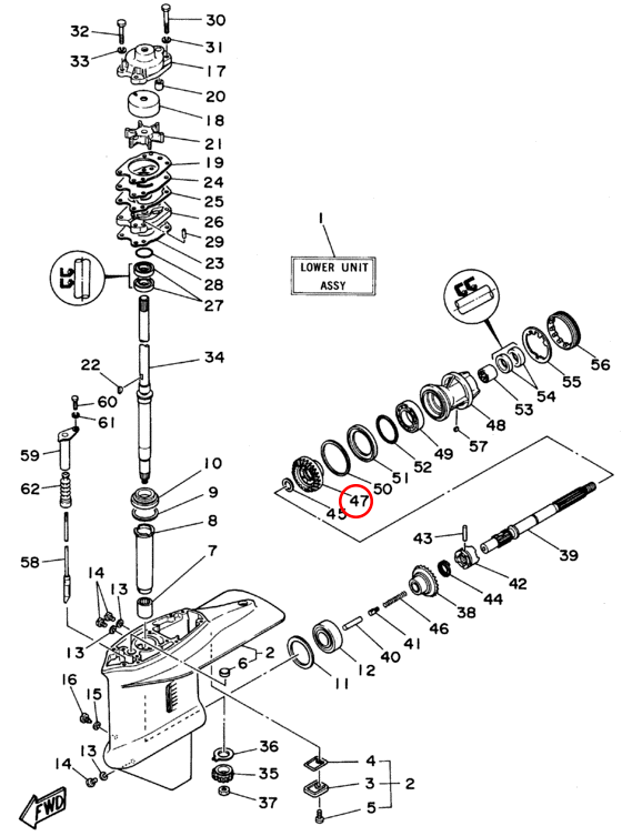 Шестерня задняя Yamaha Y 40 Q 679455710000 - фото 1 - id-p61486328