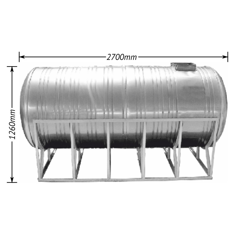 Ёмкость 2 м.куб. двойная горизонтальная D 970 mm из н\ ж AISI 304