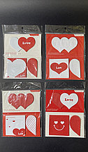 Валентинки стикеры комплект из 3 видов
