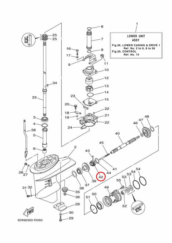 Муфта лодочного мотора Yamaha Y 20-25-30 \ F20 \ F25 6644563100 6FM456310000 - фото 2 - id-p61486290