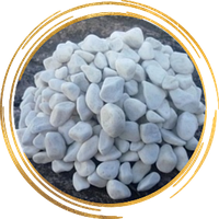 Галька (круглая) белая в мешках по 20 кг