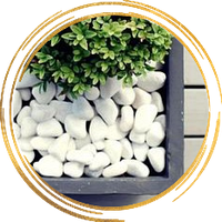 Белая галька, гравий для дизайна цена за упаковку 20 килограмм