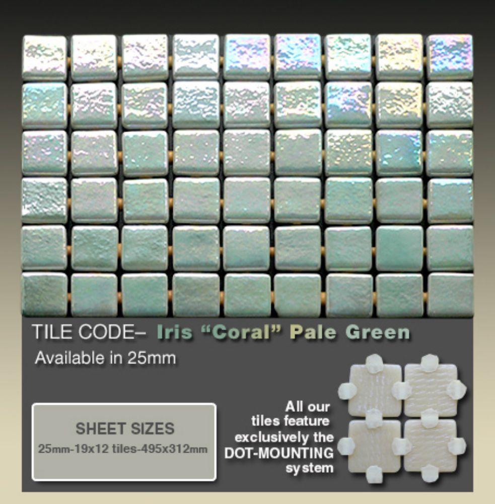 Стеклянная мозаика Ezarri Iris Coral (Коллекция Iris, Pale Green, зелено голубоватый) - фото 3 - id-p97564126