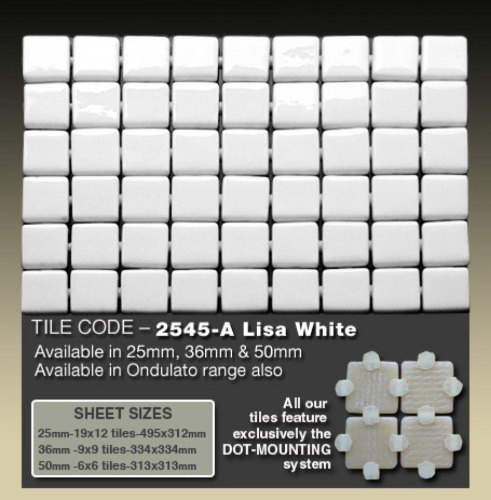 Стеклянная мозаика Ezarri Lisa 2545-А (Коллекция Lisa, White, белая) - фото 3 - id-p97564164