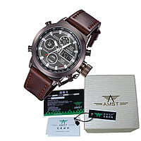 Мужские наручные военные часы AMST 31003 коричневые оригинал . В описании видео обзор!