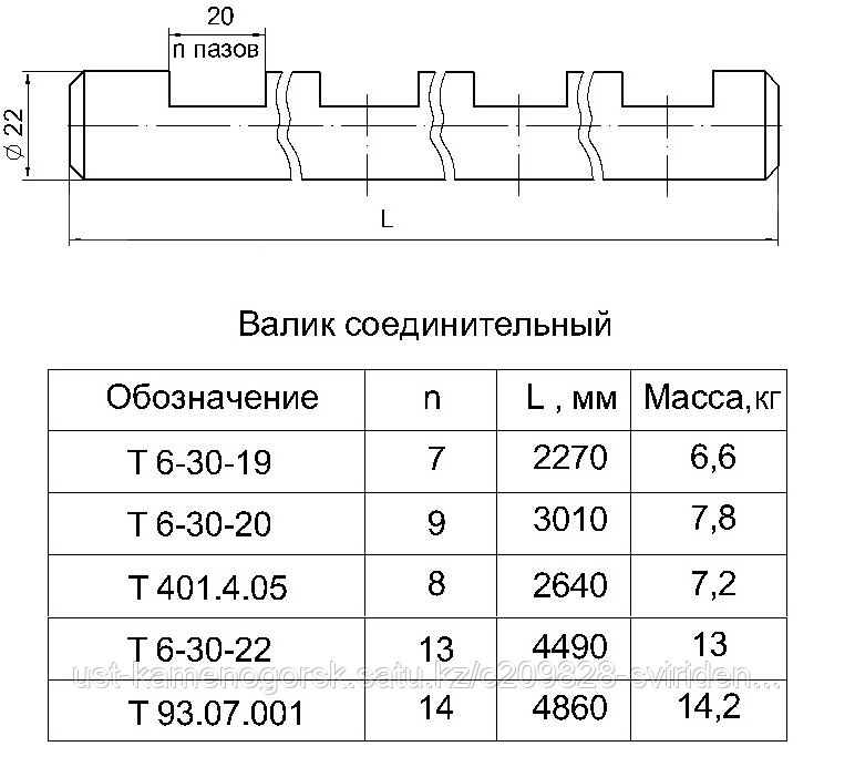 Валик соединительный Т60-30-22 L4490 - фото 1 - id-p93267790