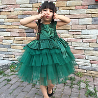 Нарядное платье для девочек, зеленое