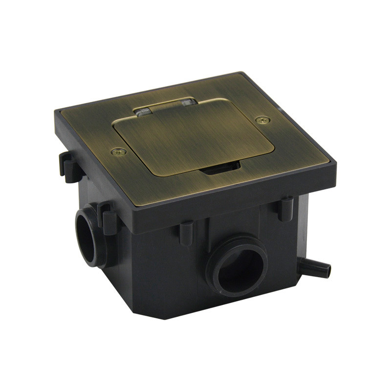Shelbi SFW-2M-IP44-OB Напольный/настенный лючок на 2 модуля, IP44, старая латунь