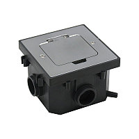 Shelbi SFW-2M-IP44-MS Напольный/настенный лючок 1 розетка 220В, IP44, серебристый металлик