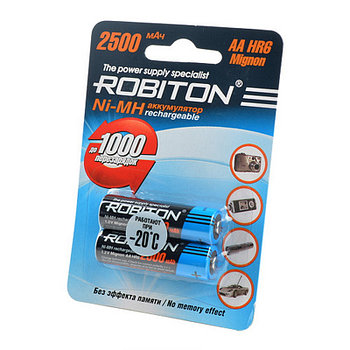 Аккумулятор Robiton_HR6/AA 2500maH Ni-Mh BL2,  1,2В. блистер, цена за 1 штуку
