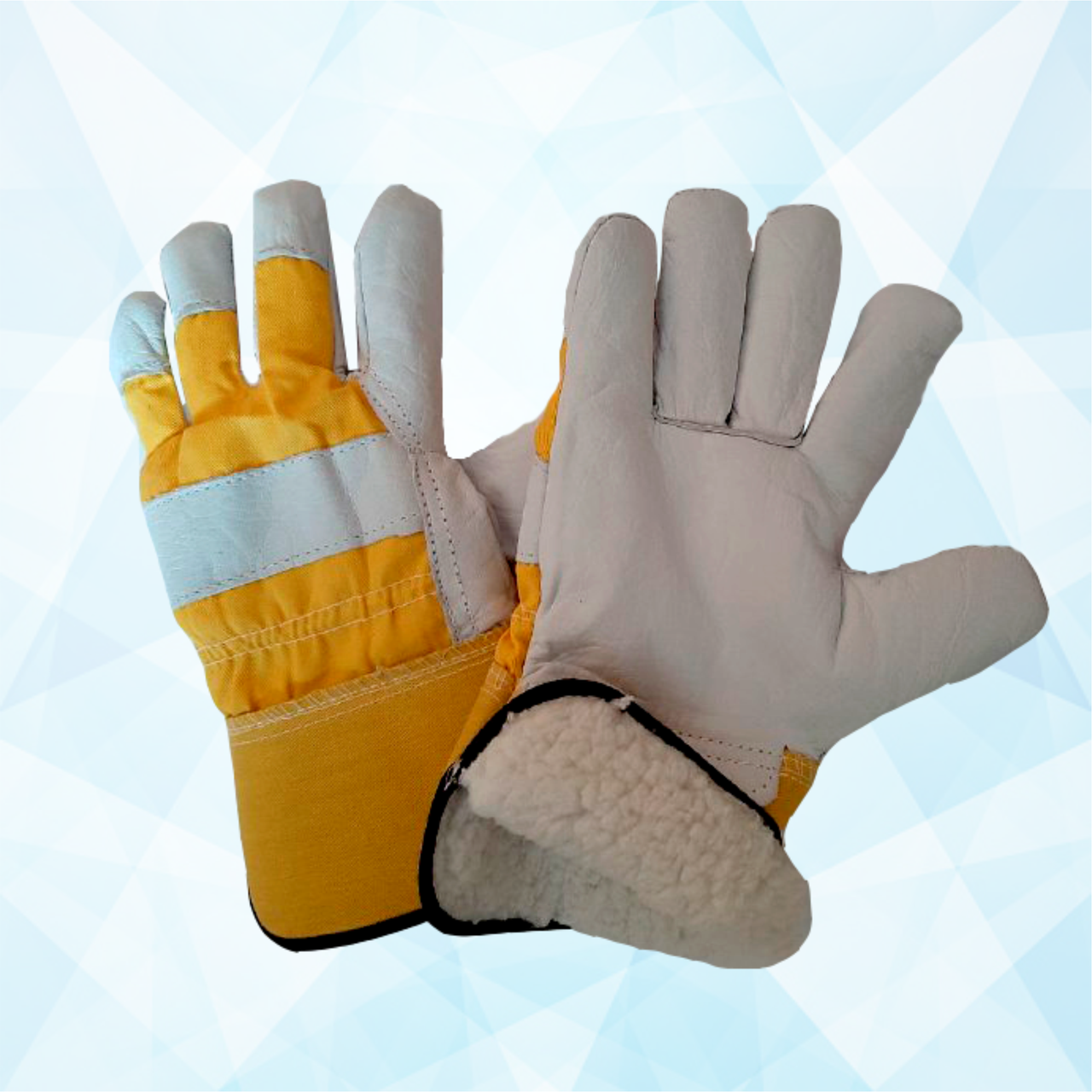 Кожаные комбинированные утепленные перчатки