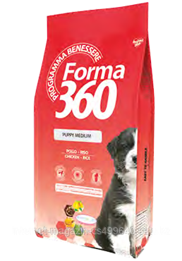 Forma 360 Medium Puppy Chicken Rice, сухой корм для щенков средних пород с курицей и рисом