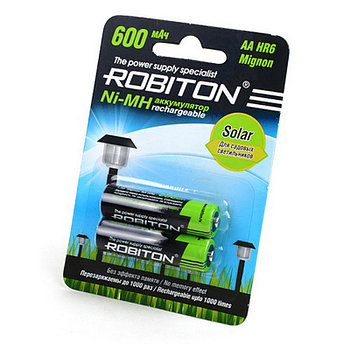 Аккумулятор Robiton Solar_HR6/AA 600maH Ni-Mh BL2,  1,2В. блистер, цена за 1 штуку