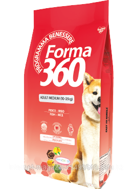 Forma 360 Medium Adult Fish Rice, сухой корм для собак средних пород с рыбой и рисом