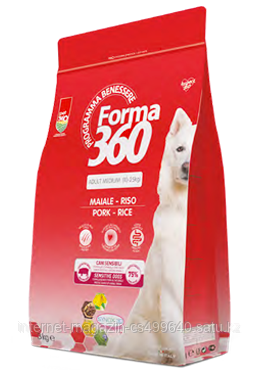 Forma 360 Medium Adult Pork Rice, сухой корм для собак средних пород со свининой и рисом