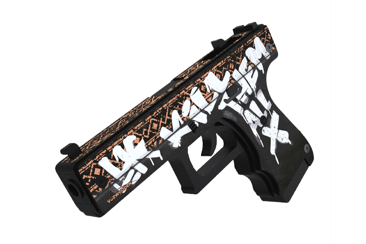 Деревянный пистолет CS GO Резинкострел Glock-18 Пустынный Повстанец КС ГО - фото 3 - id-p97572012