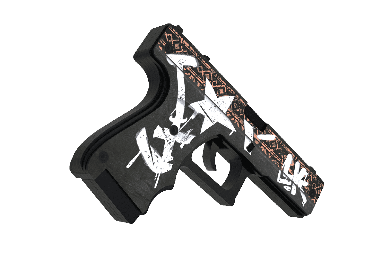 Деревянный пистолет CS GO Резинкострел Glock-18 Пустынный Повстанец КС ГО - фото 2 - id-p97572012