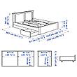 Кровать каркас с 2 ящиками СОНГЕСАНД коричневый 140х200 Лонсет ИКЕА, IKEA, фото 2