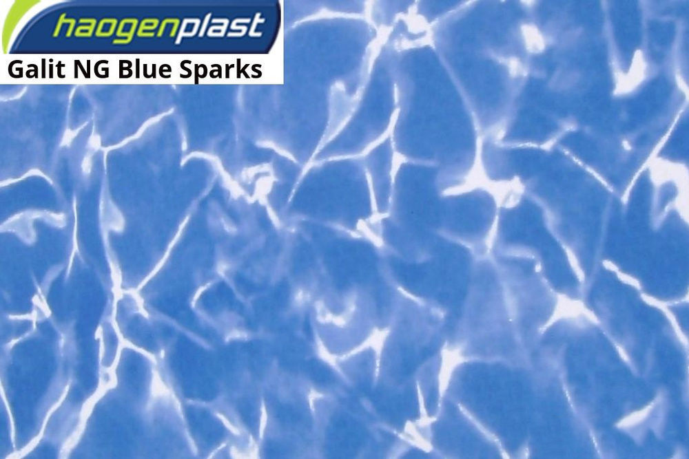 Пвх пленка Haogenplast Galit-103 Blue Sparks для бассейна (Алькорплан, голубые блики) - фото 2 - id-p97582341