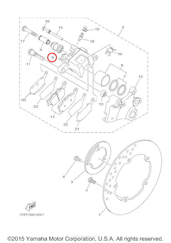 Уплотнение мотоцикл Yamaha Y R6 5SL2591700