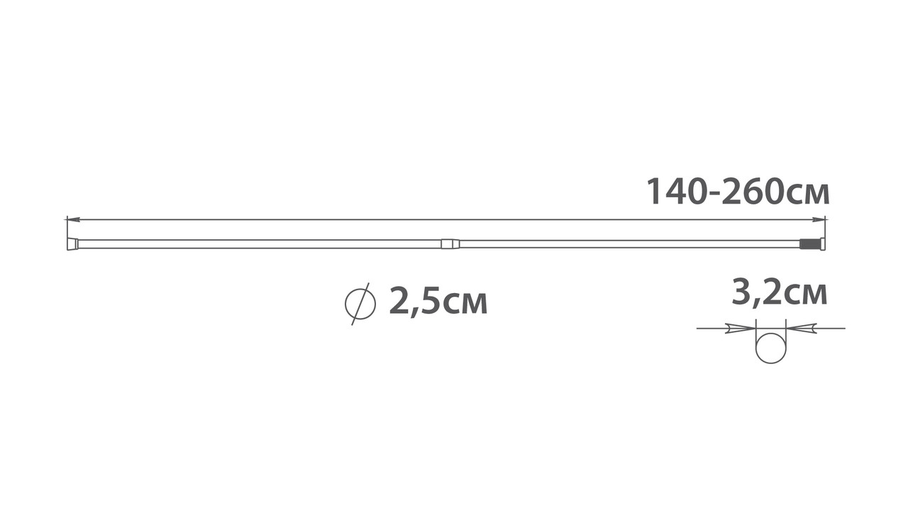 Карниз для ванной раздвижной 140-260 см, FX-51-201 (Fixsen, Чехия) - фото 3 - id-p97582574