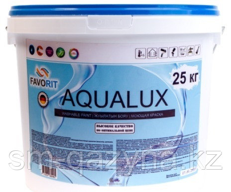Краска водоэмульсионная FAVORIT AQUA LUX моющаяся для внутренних работ 25 кг
