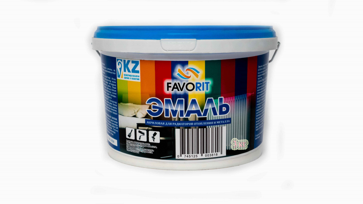 Эмаль FAVORIT акриловая для радиаторов и металла 3 кг - фото 1 - id-p97583570