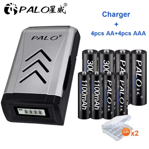 Зарядное устройство PALO NC555 с питанием от USB + комплект Ni-MH аккумуляторов (4AA + 4AAA) - фото 2 - id-p97589261