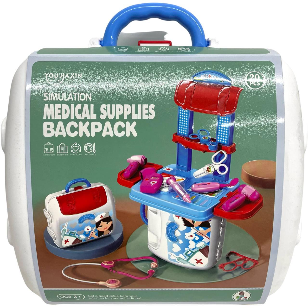 678-127A Мед набор в сумочке 20дет Medical Supplies Backpack 2в1 29*27см