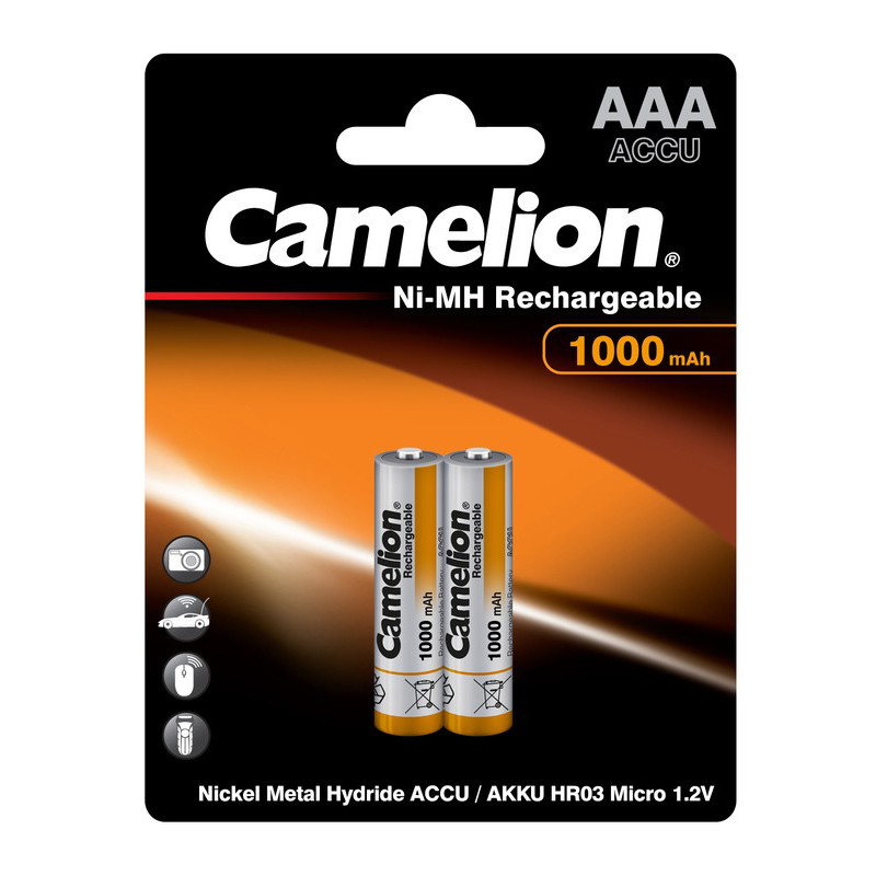 Аккумулятор Camelion_HR03/AAA (1000 maH) BL2, 1.2В. блистер,цена за 1 штуку