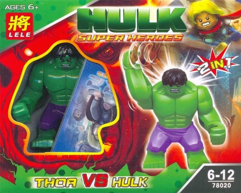 Конструктор LELE "SUPER HEROES / СУПЕР ГЕРОИ" Арт.78020 2в1 "HULK & SPIDER & THOR / ХАЛК и ТОР"